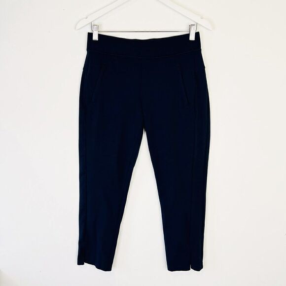 Athleta Modern Metro Navy Blue Stretchy Cropped Pants - Picture 2 of 9